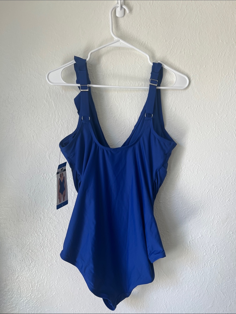 Dkny Royal Blue Ruffle One-Piece women’s Swimsuit - Picture 2 of 6